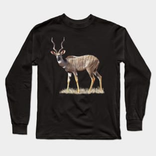 Kudu - Lesser Kudu - Antelope in Africa Long Sleeve T-Shirt